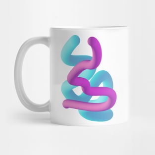 Fluid geometric purple abstract shape worm Mug